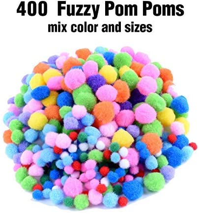 WAU Crafts - 400 Pcs - 1 inch 300 Multicolored Large Pom Poms Arts and  Crafts with 100 Googly Eyes - Pompoms for Crafts & DIY Pr