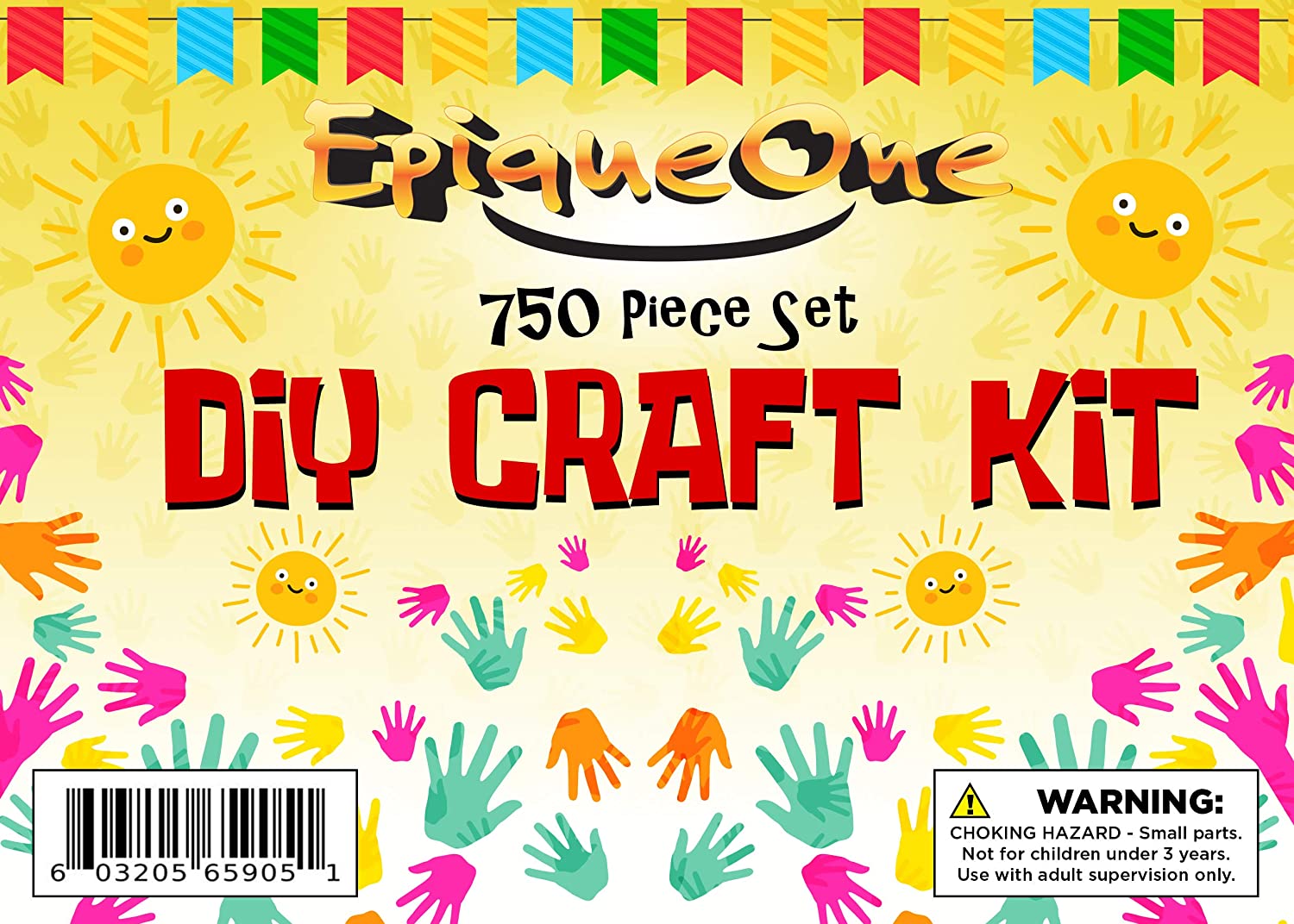 Epiqueone 1500-Piece Craft Set for Kids Arts & Crafts Kit for Use at Home or in School Bulk Supplies for A Wide Variety of Crafting Projects