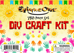EpiqueOne 750 Pieces Kids Art & Craft Supplies Assortment Set for School Projects, DIY Activities & Parties; Pipe Cleaners & Chenille, Pom Poms, Googly Eyes, Mascara Eyes, Colored Eyes for Sensory