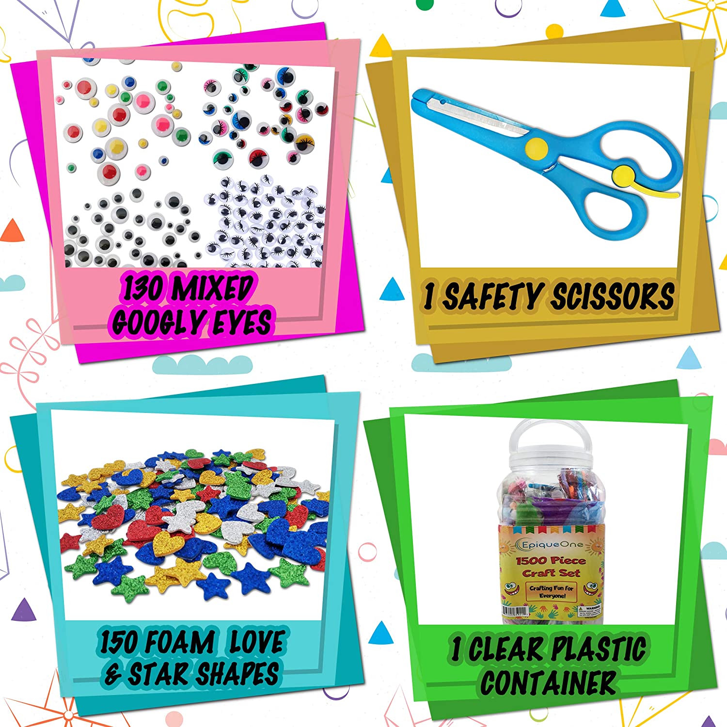 Duety 1000 Pcs Mega Kids Art Supplies，Art Craft Kit Supplies Art